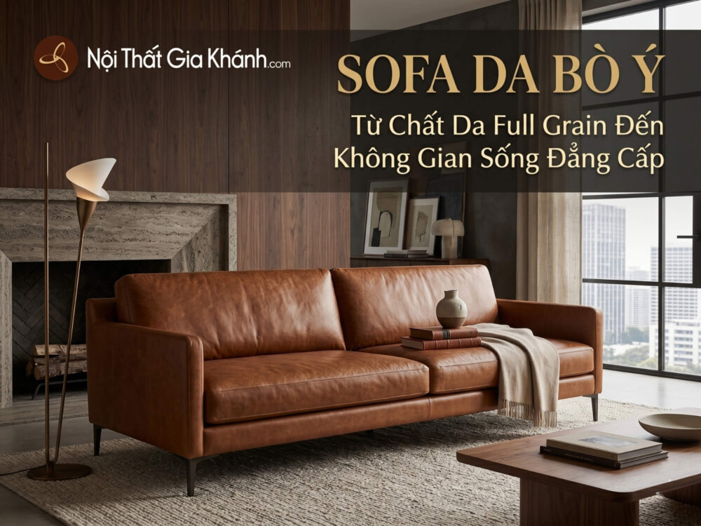 Sofa Da Bò Ý: Từ Chất Da Full Grain Đến Không Gian Sống Đẳng Cấp