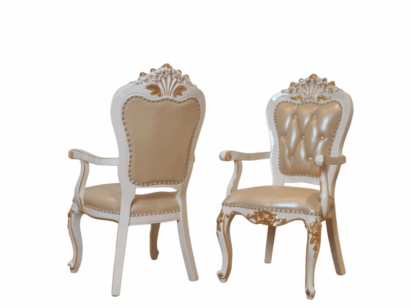 Ghế Có Tay Tân Cổ Điển Dát Vàng Họa Tiết GAC87-NT