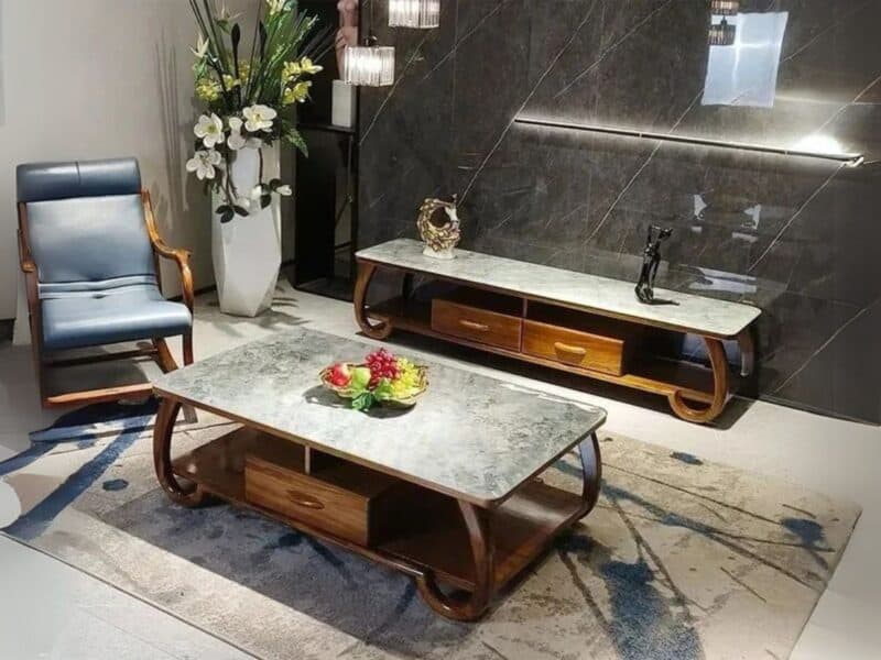 Bàn Trà Kệ Tivi Gỗ Mun Hiện Đại W2113
