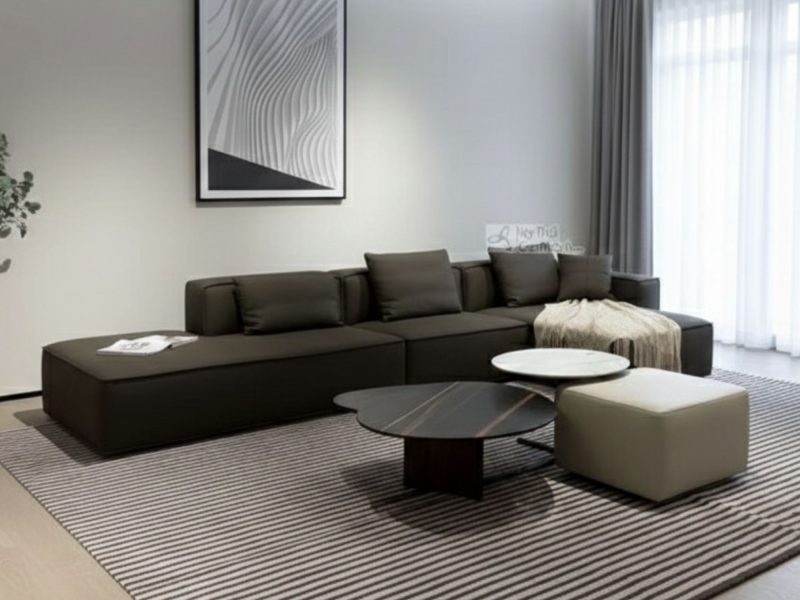 Bộ Sofa Góc Trái Phong Cách Ý Cho Phòng Khách SF1801B