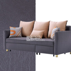 Hình ảnh ghế sofa giường SF1011-2G chụp chính diện, một nửa nền trắng và một nửa nền hiển thị chi tiết chất liệu vải bọc m…