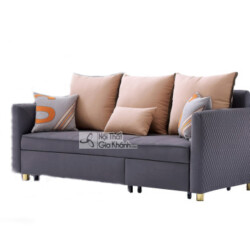 Ghế sofa giường SF1011-2G2 màu xám đậm, chụp chính diện trên nền trắng, thể hiện rõ kiểu dáng hiện đại. Tay vịn sofa có họ…