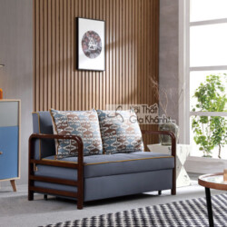 Sofa giường SF1012A-1 được chụp chính diện trong trạng thái ghế ngồi, đặt trong không gian phòng khách hiện đại. Ghế có kh…