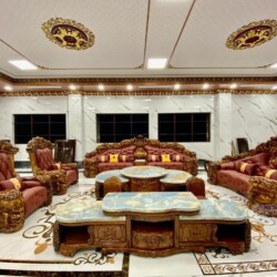 Toàn cảnh bộ sofa gỗ mun hoàng gia GK01-1125-THE ELEPHANT KING trong không gian phòng khách rộng lớn, sang trọng. Bộ sofa…