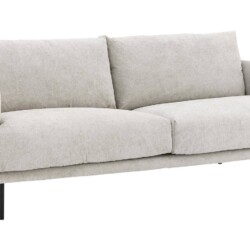 Sofa băng Michelle SF-452 bọc vải màu be nhạt, chụp góc nghiêng từ phía trước bên trái. Sofa có kiểu dáng hiện đại, tối gi…