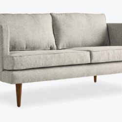 Sofa băng 3 chỗ Preston SF-111 màu kem trang nhã, bọc vải, chụp chính diện. Sofa có kiểu dáng hiện đại, đường nét tinh tế…