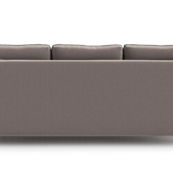 Mặt sau của sofa văng Abbe SF-429 màu xám be, chụp trên nền trắng. Sofa có ba đệm lưng rời, phần lưng ghế phẳng và gọn gàn…