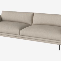 Sofa 3 băng Lomi SF-344 được chụp từ góc 3/4 phía trước, nổi bật trên nền trắng tinh tế. Ghế có thiết kế hiện đại với đườn…