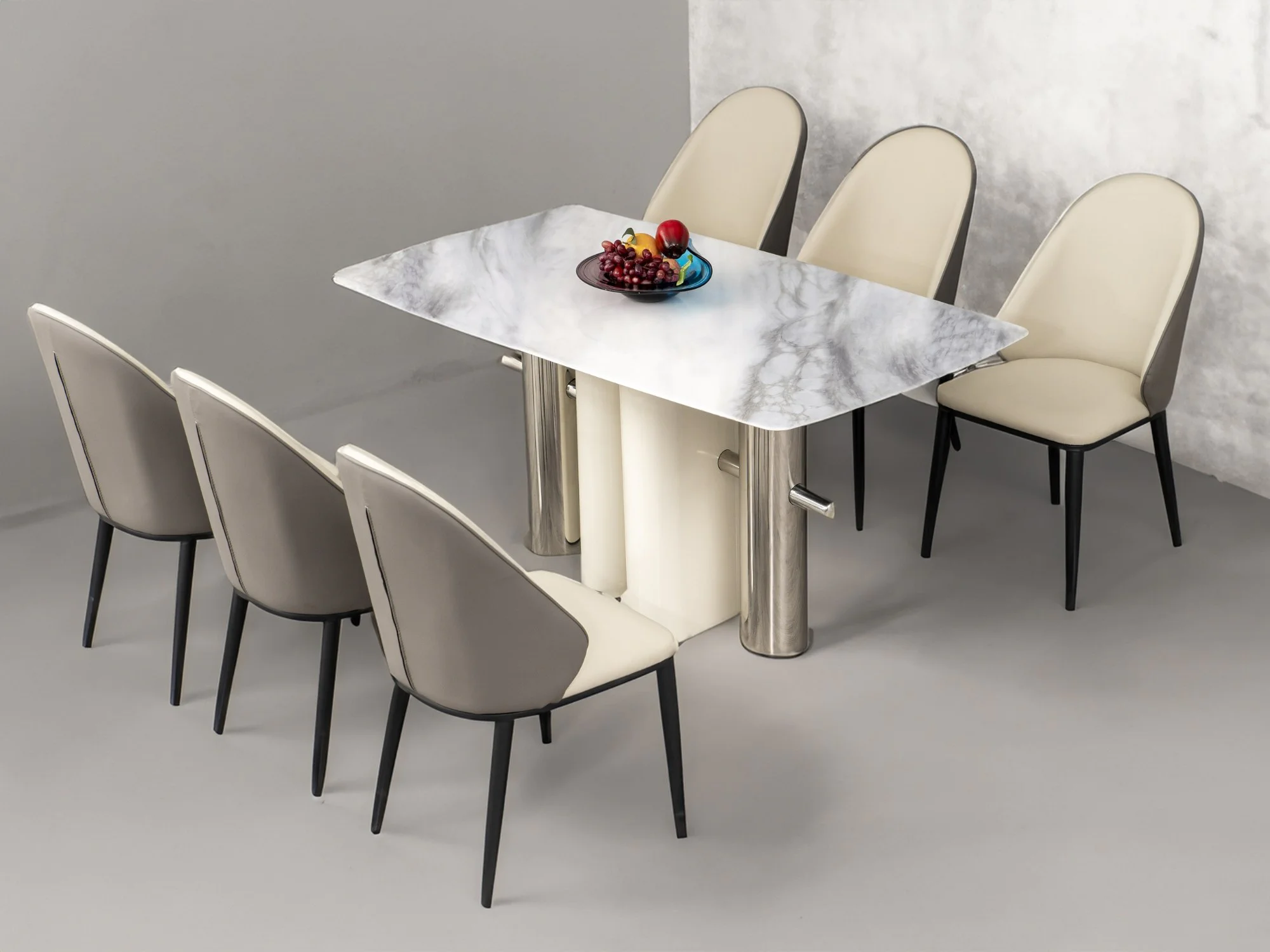 Bộ bàn ăn 6 ghế chữ nhật mặt đá 1m6 tại Nội Thất Gia Khánh