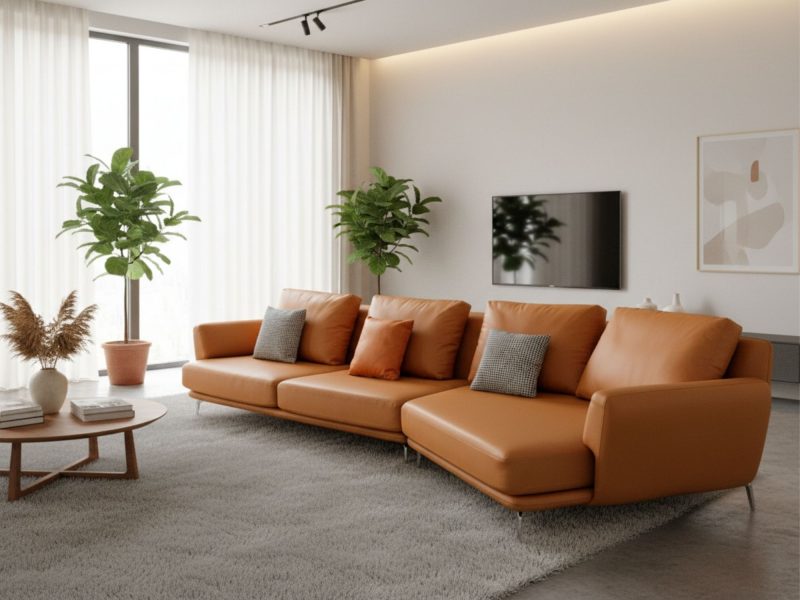 Bộ Sofa Da 2 Băng Tinh Xảo Cho Phòng Khách SF507