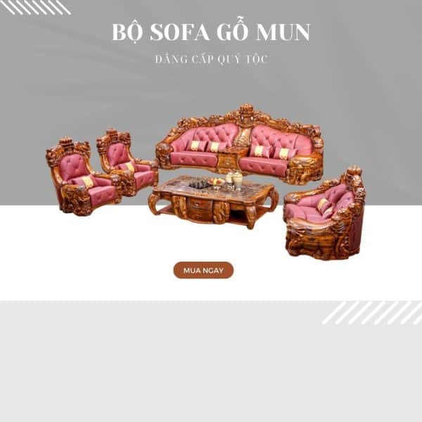 Bộ sofa gỗ Mun