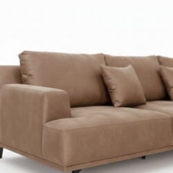 Góc chụp cận cảnh phần tựa tay bo cong và một phần đệm ngồi của sofa SF8037-Lex30. Tựa tay rộng rãi, êm ái, bọc da nhân tạ…