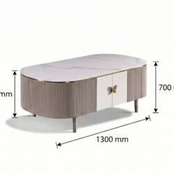Bàn trà GK01-13 được hiển thị với các chú thích kích thước chi tiết: chiều dài 1300mm, chiều rộng 700mm và chiều cao 470mm…