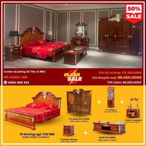 Combo Phòng Ngủ Tân Cổ Điển 509
