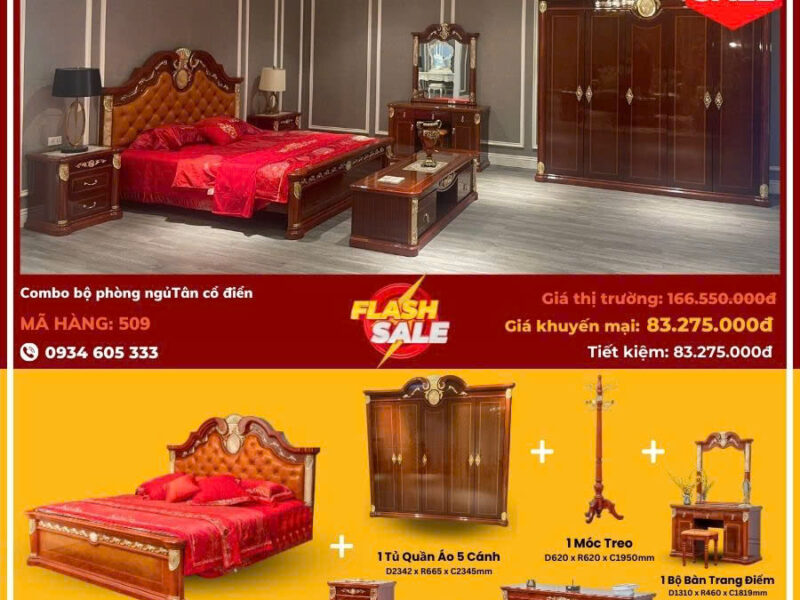 Combo Bộ Phòng Ngủ Tân Cổ Điển 509