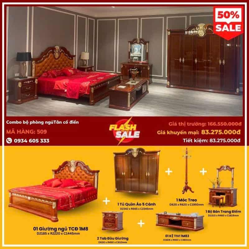 Combo Bộ Phòng Ngủ Tân Cổ Điển 509