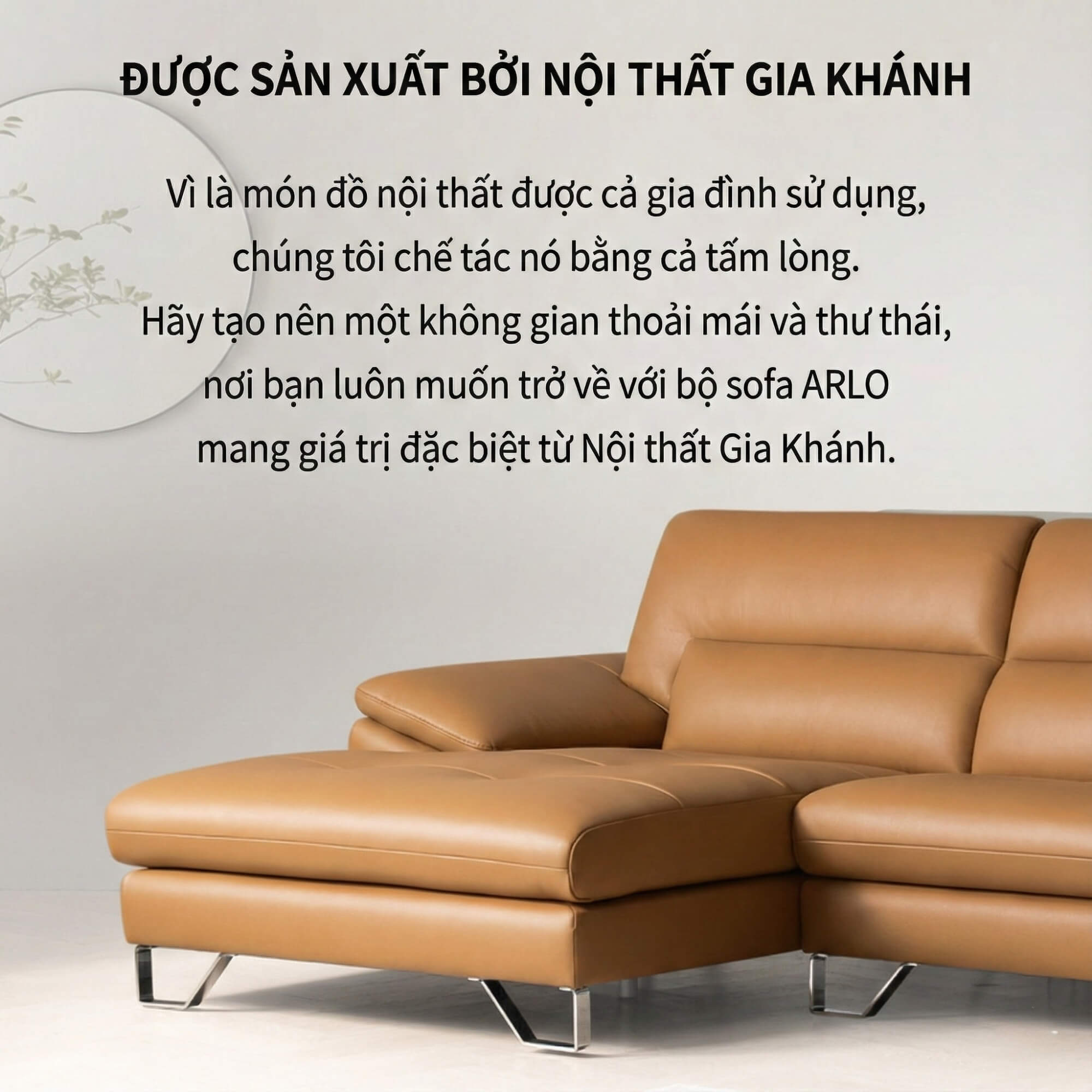 Sofa ARLO - Sofa Da Cao Cấp Góc Chữ L Hiện Đại Đệm Ngồi Êm Ái 