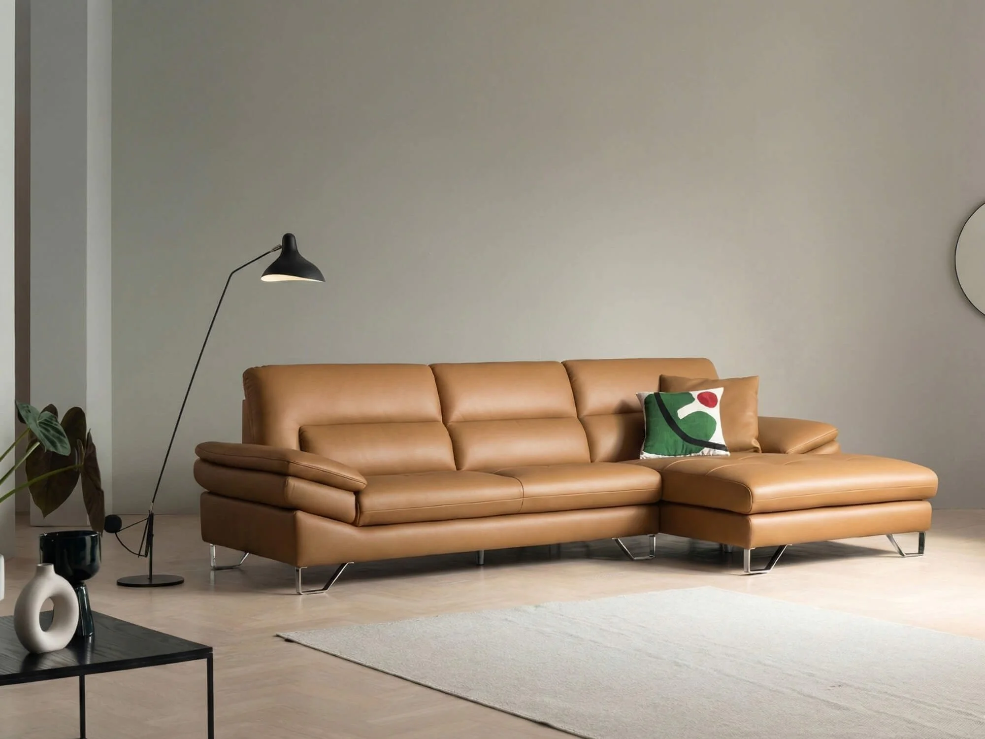 Sofa ARLO – Sofa Da Cao Cấp Góc Chữ L Hiện Đại Đệm Ngồi Êm Ái (Hàng Order)