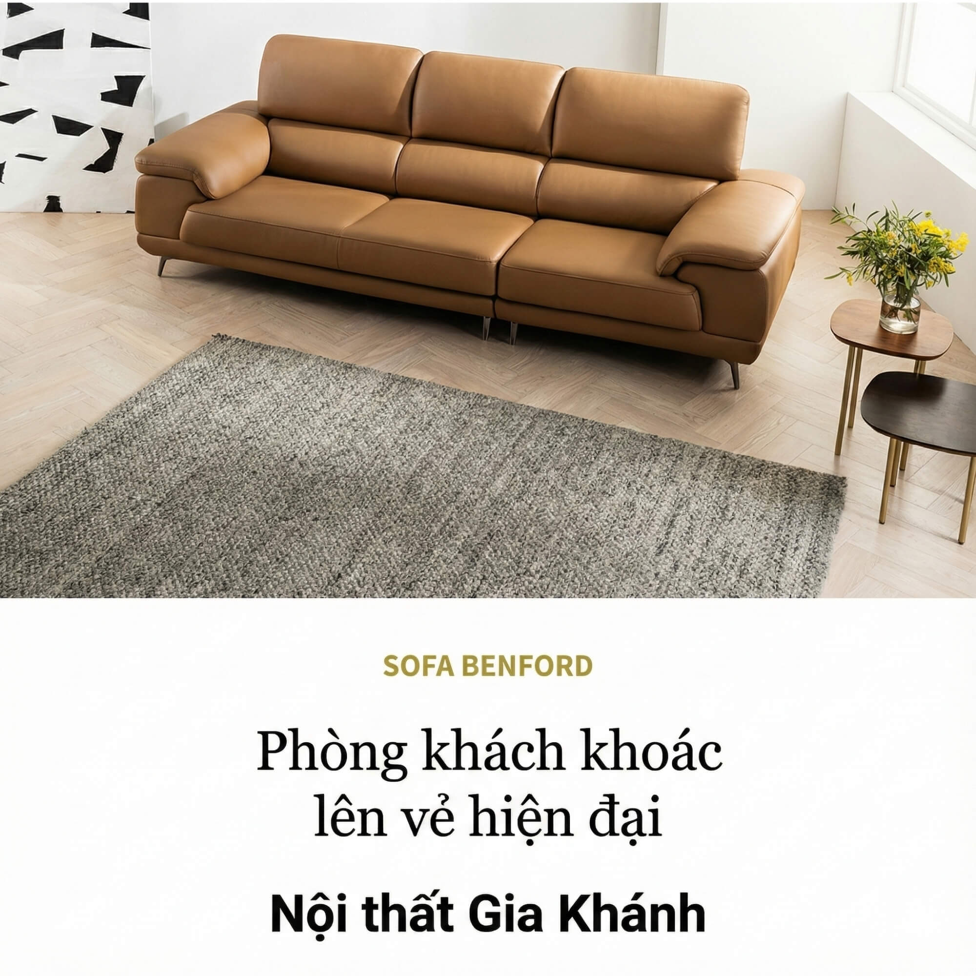 Sofa BENFORD – Sofa Băng Hiện Đại Bọc Da Thiết Di Chuyển Tự Do Êm Ái 