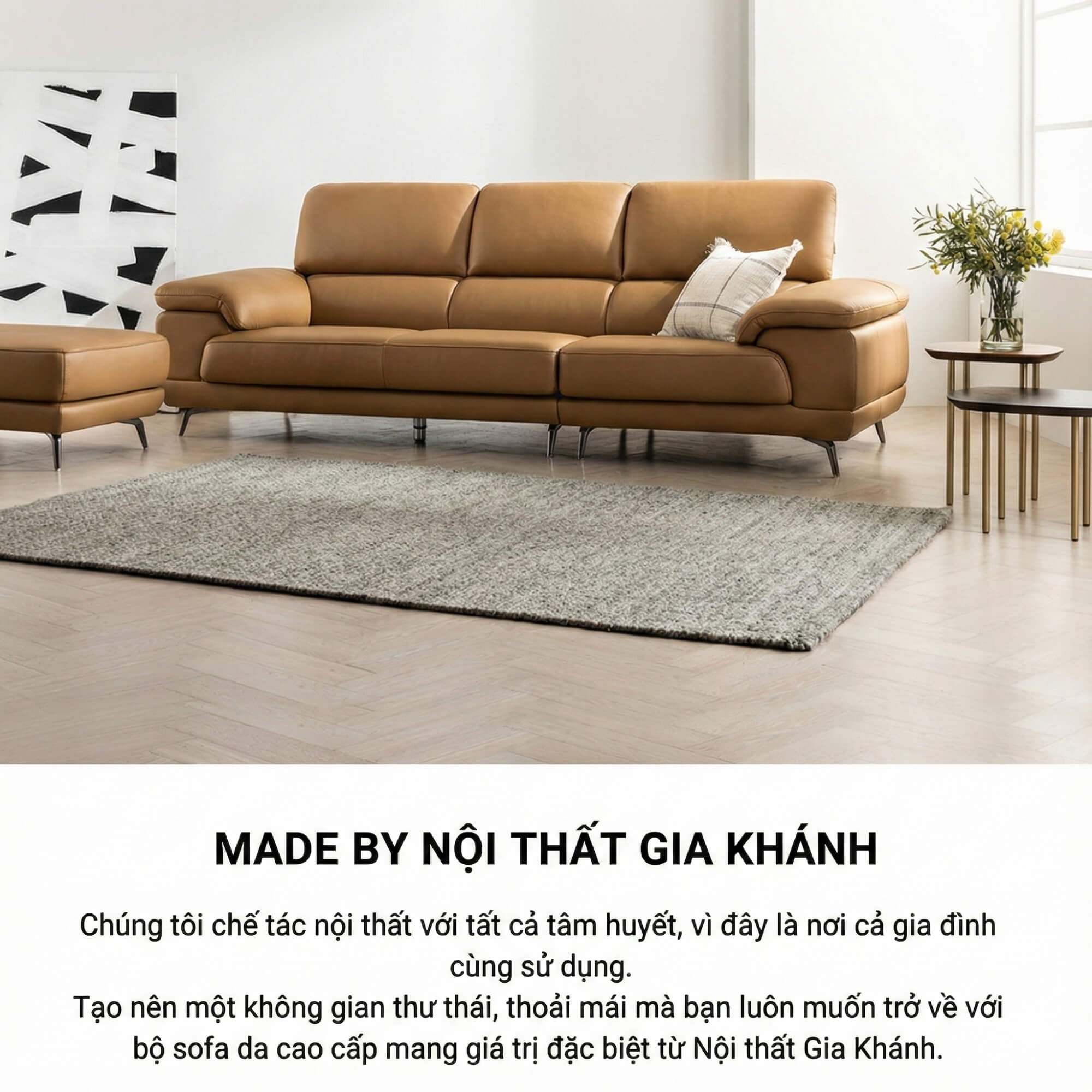 Sofa BENFORD – Sofa Băng Hiện Đại Bọc Da Thiết Di Chuyển Tự Do Êm Ái 