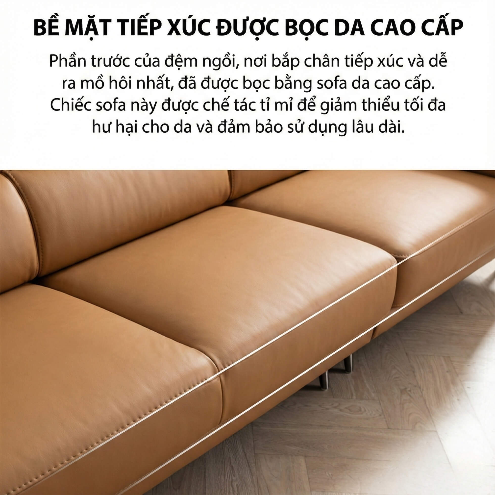 Sofa BENFORD – Sofa Băng Hiện Đại Bọc Da Thiết Di Chuyển Tự Do Êm Ái 