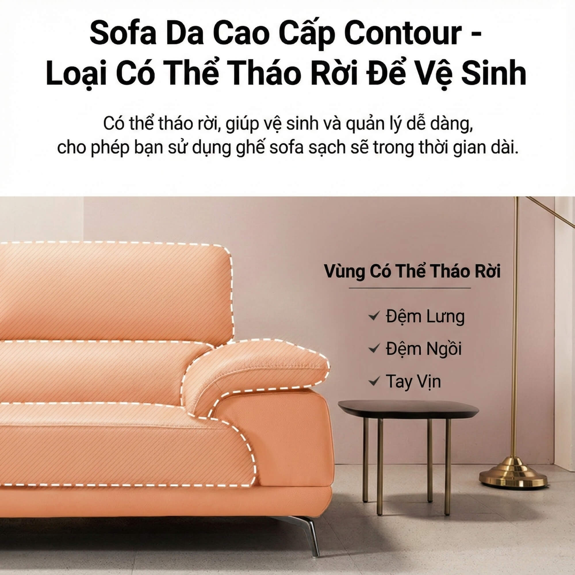 Sofa CONTOUR - Sofa Băng Nhỏ Gọn 2 Chỗ Cho Chung Cư 
