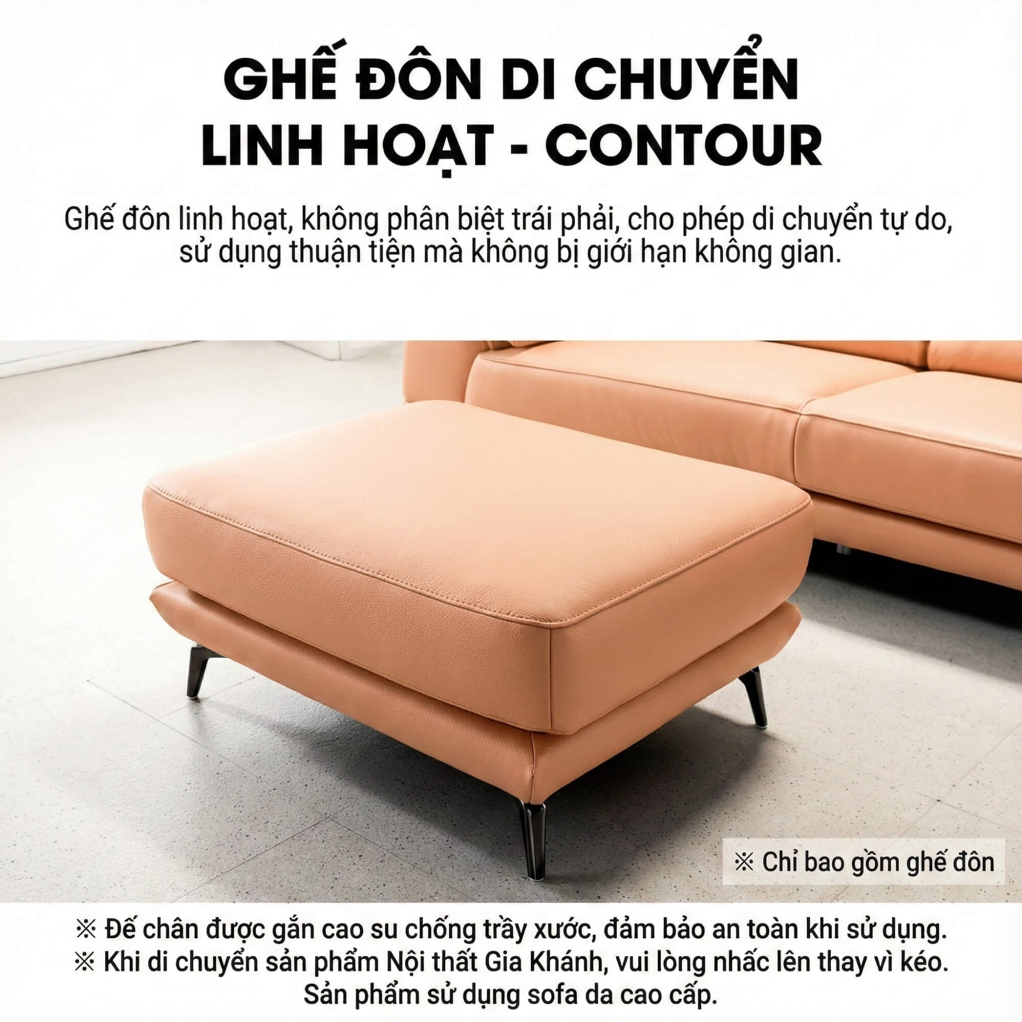 Sofa CONTOUR - Sofa Băng Nhỏ Gọn 2 Chỗ Cho Chung Cư 