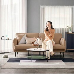 Sofa DELICA – Sofa Da Băng Đôi Cao Cấp Nhỏ Gọn Cho Phòng Khách Mini