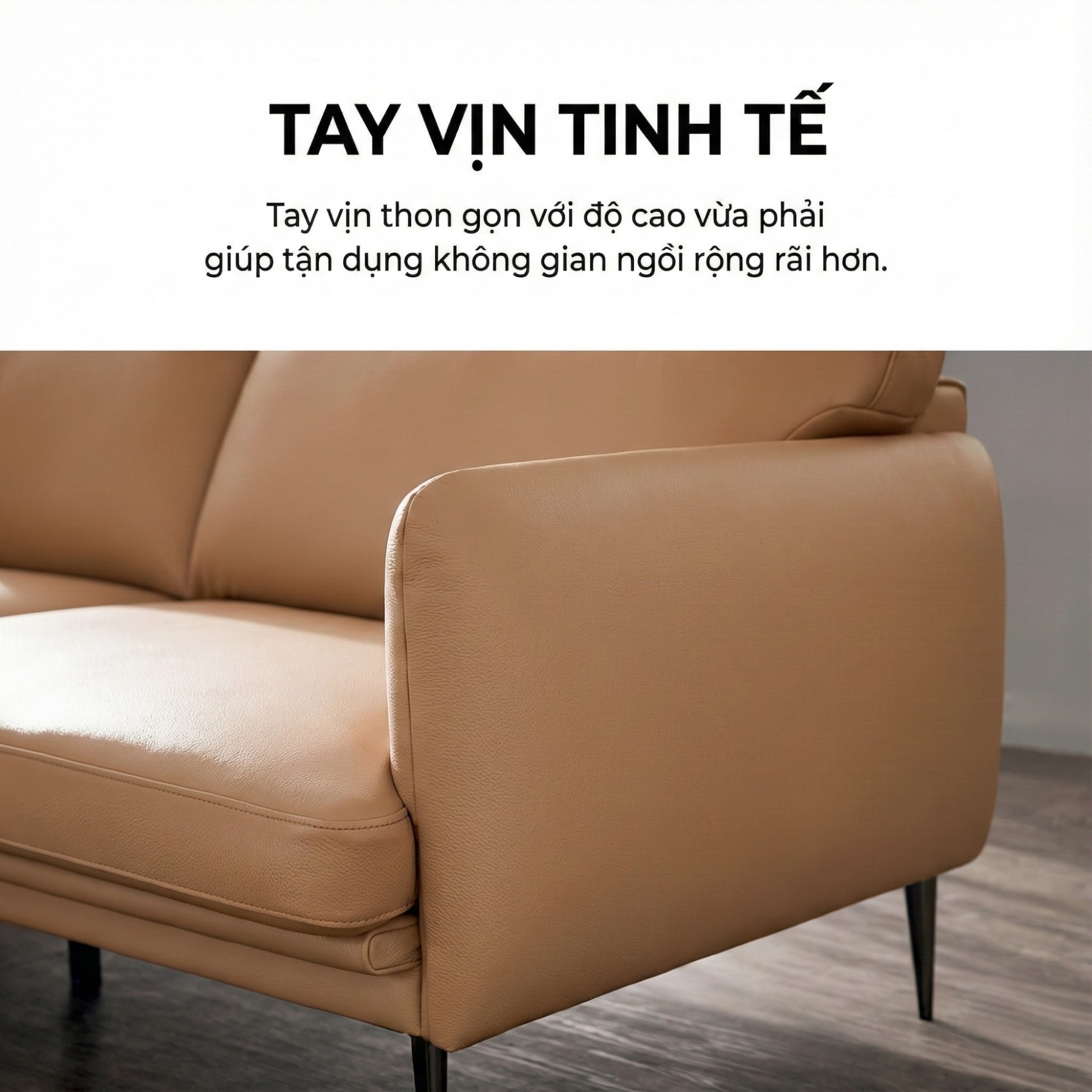 Sofa DELICA – Sofa Da Băng Đôi Cao Cấp Nhỏ Gọn Cho Phòng Khách Mini