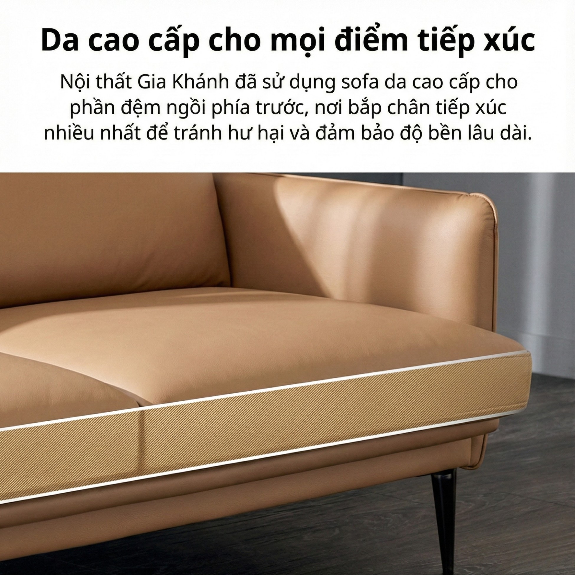 Sofa DELICA – Sofa Da Băng Đôi Cao Cấp Nhỏ Gọn Cho Phòng Khách Mini