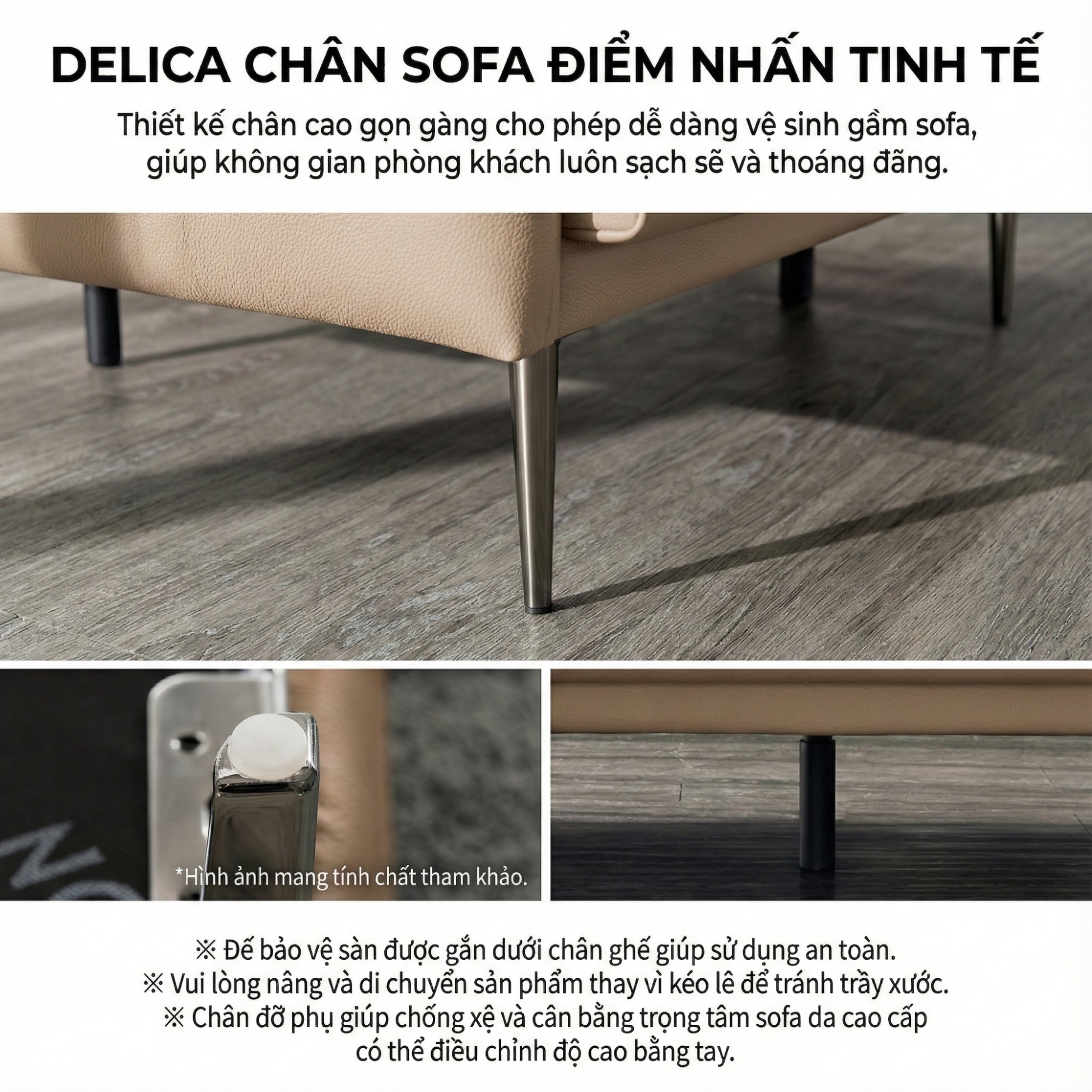 Sofa DELICA – Sofa Da Băng Đôi Cao Cấp Nhỏ Gọn Cho Phòng Khách Mini