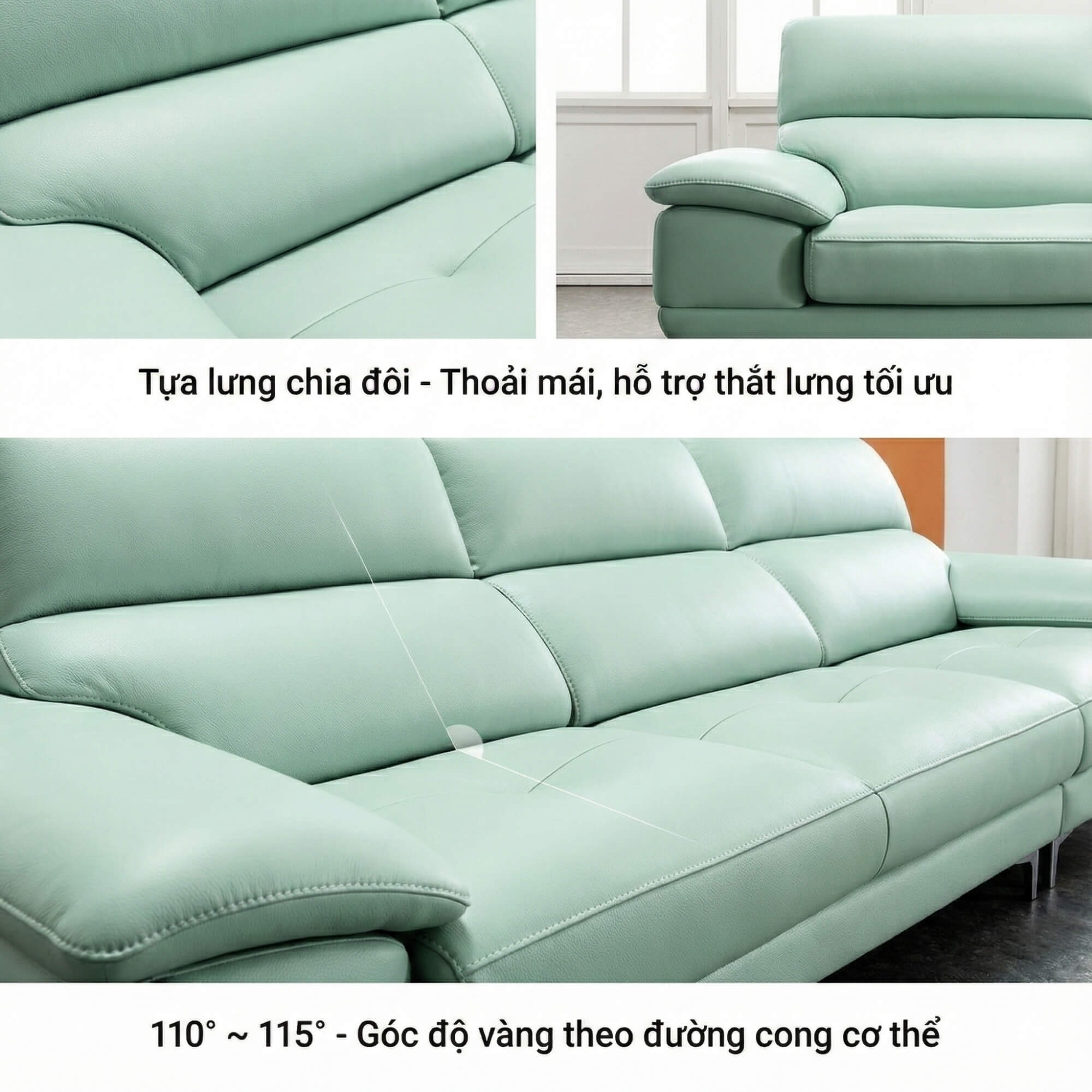 Sofa ELIORA - Sofa Băng Bọc Da Hiện Đại Cho Căn Phòng Ngập Cảm Xúc