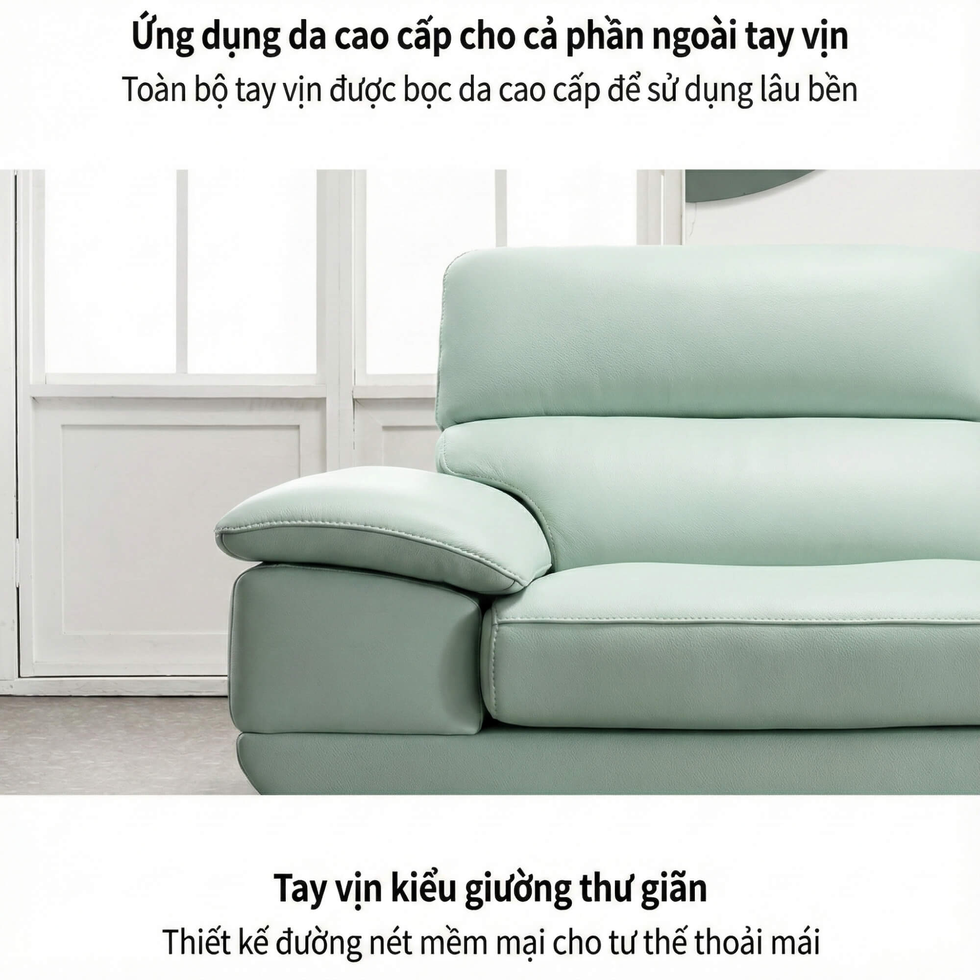 Sofa ELIORA - Sofa Băng Bọc Da Hiện Đại Cho Căn Phòng Ngập Cảm Xúc