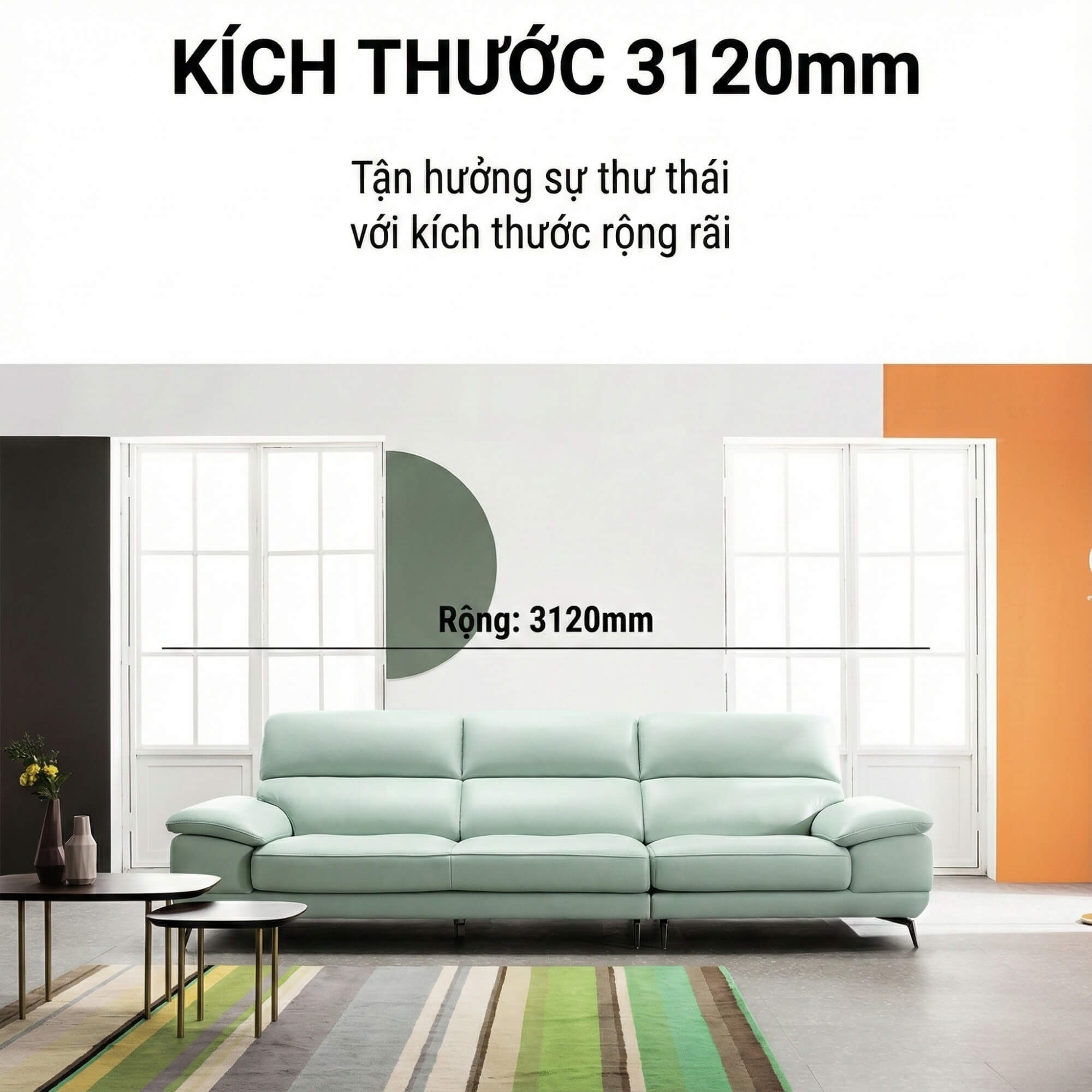 Sofa ELIORA - Sofa Băng Bọc Da Hiện Đại Cho Căn Phòng Ngập Cảm Xúc