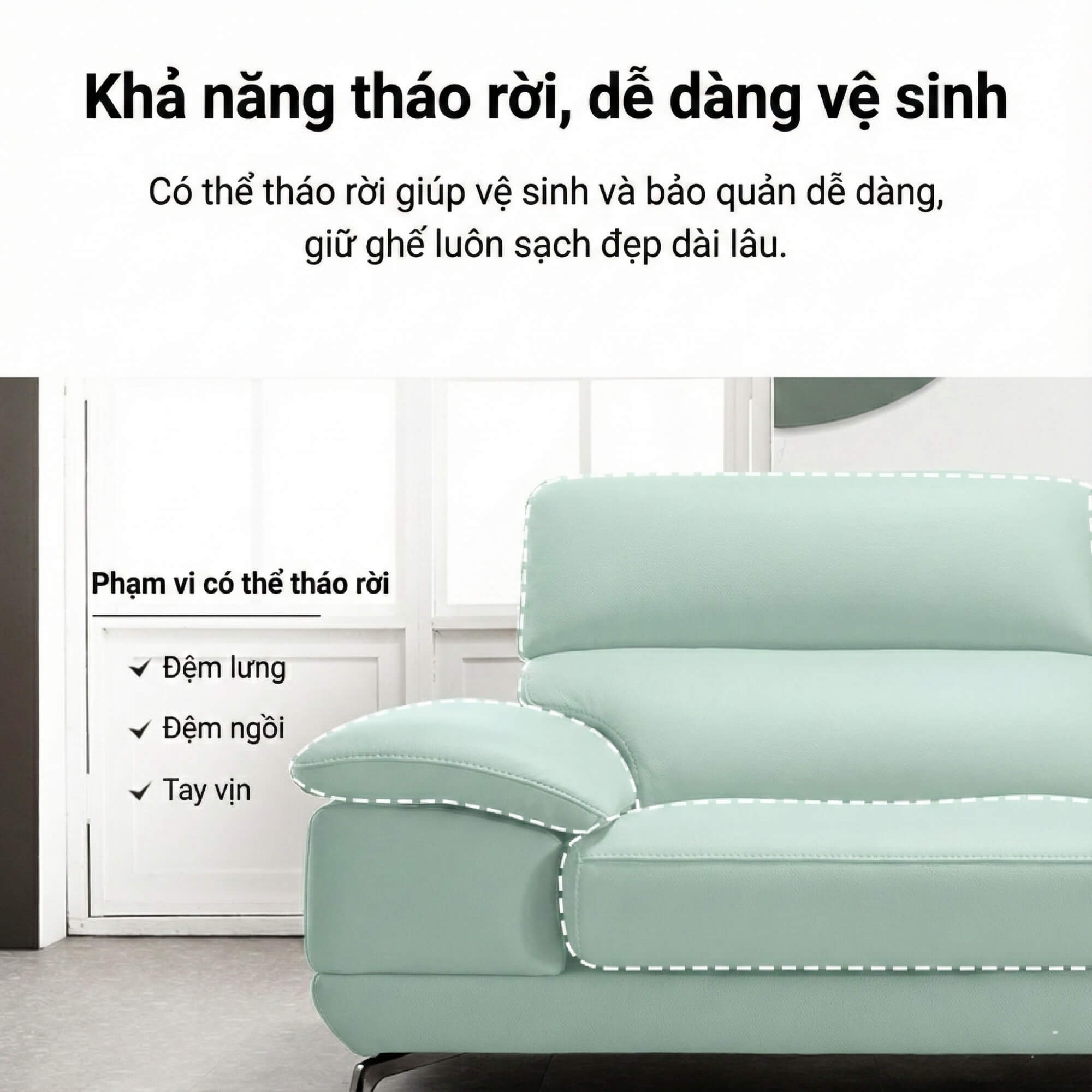 Sofa ELIORA - Sofa Băng Bọc Da Hiện Đại Cho Căn Phòng Ngập Cảm Xúc