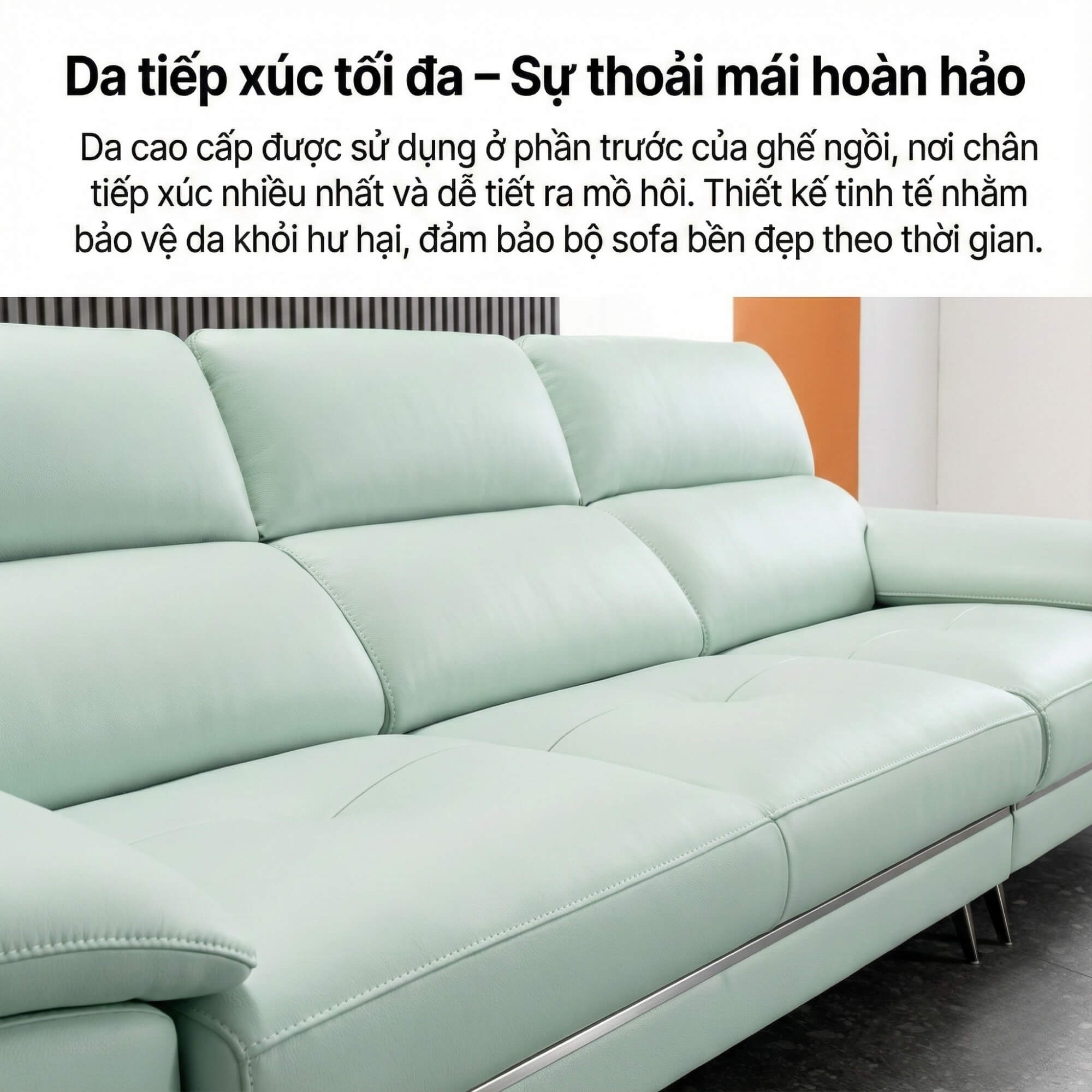 Sofa ELIORA - Sofa Băng Bọc Da Hiện Đại Cho Căn Phòng Ngập Cảm Xúc