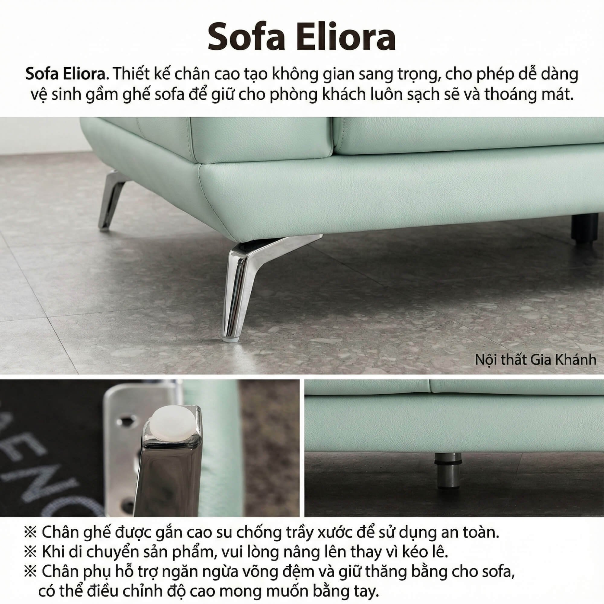 Sofa ELIORA - Sofa Băng Bọc Da Hiện Đại Cho Căn Phòng Ngập Cảm Xúc