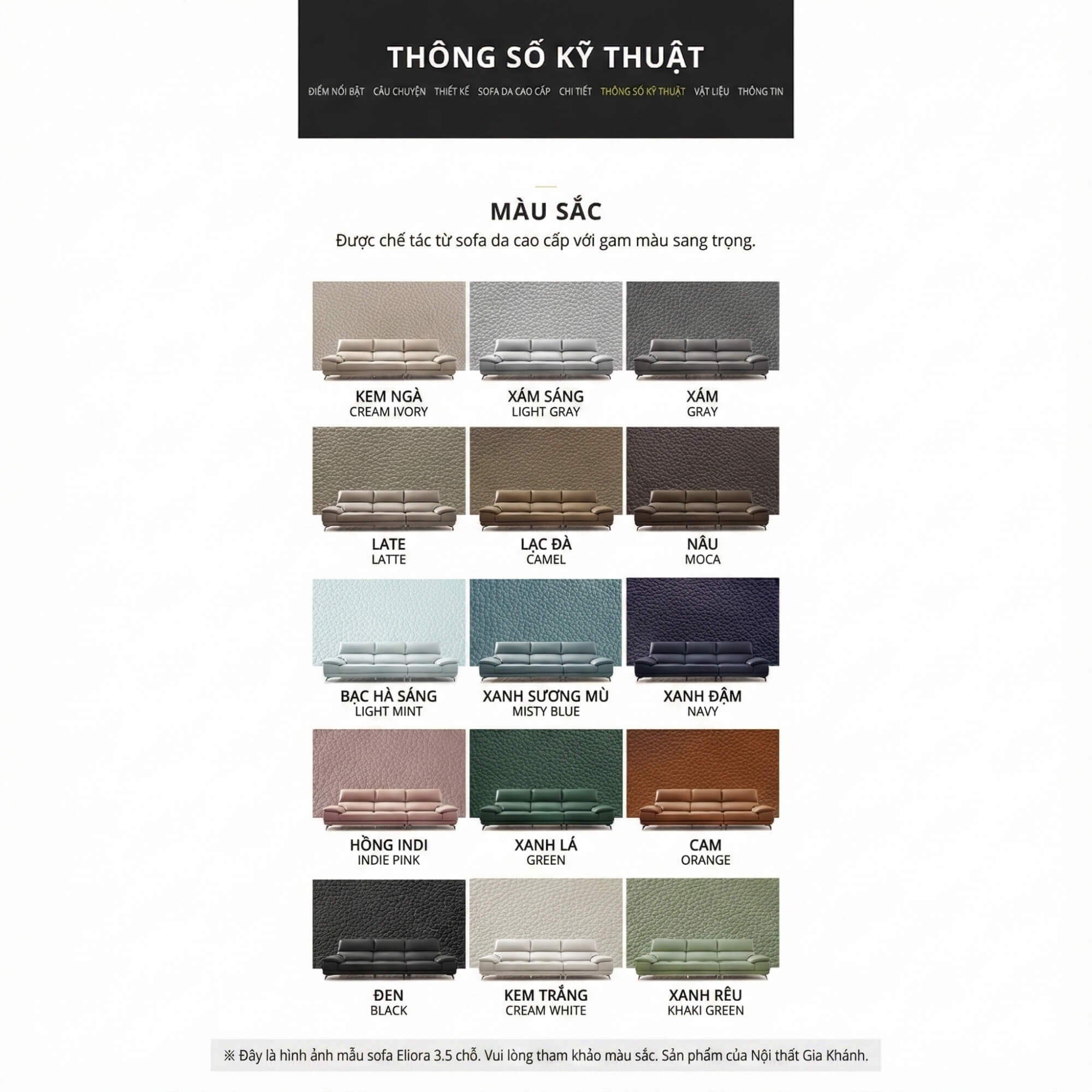 Sofa ELIORA - Sofa Băng Bọc Da Hiện Đại Cho Căn Phòng Ngập Cảm Xúc