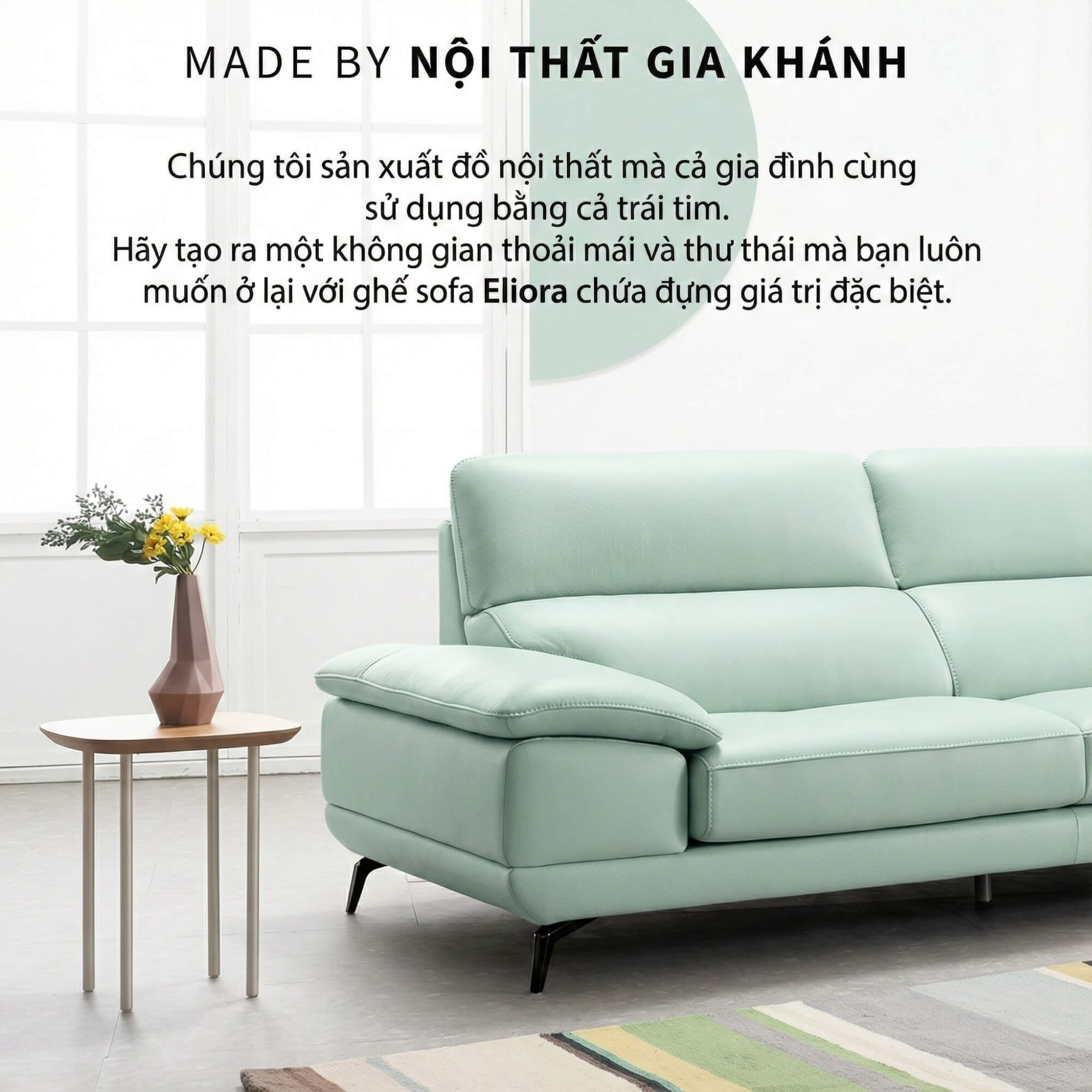 Sofa ELIORA - Sofa Băng Bọc Da Hiện Đại Cho Căn Phòng Ngập Cảm Xúc