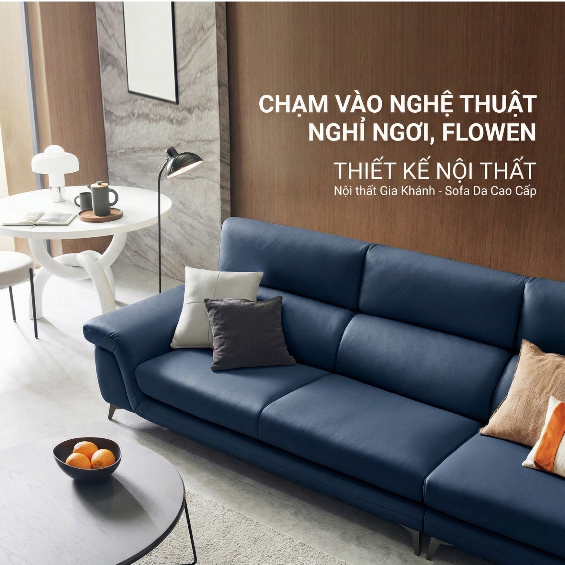 Sofa FLOWEN – Sofa Băng Hiện Đại 4 Chỗ Bọc Da Cao Cấp Êm Ái Thoải Mái 