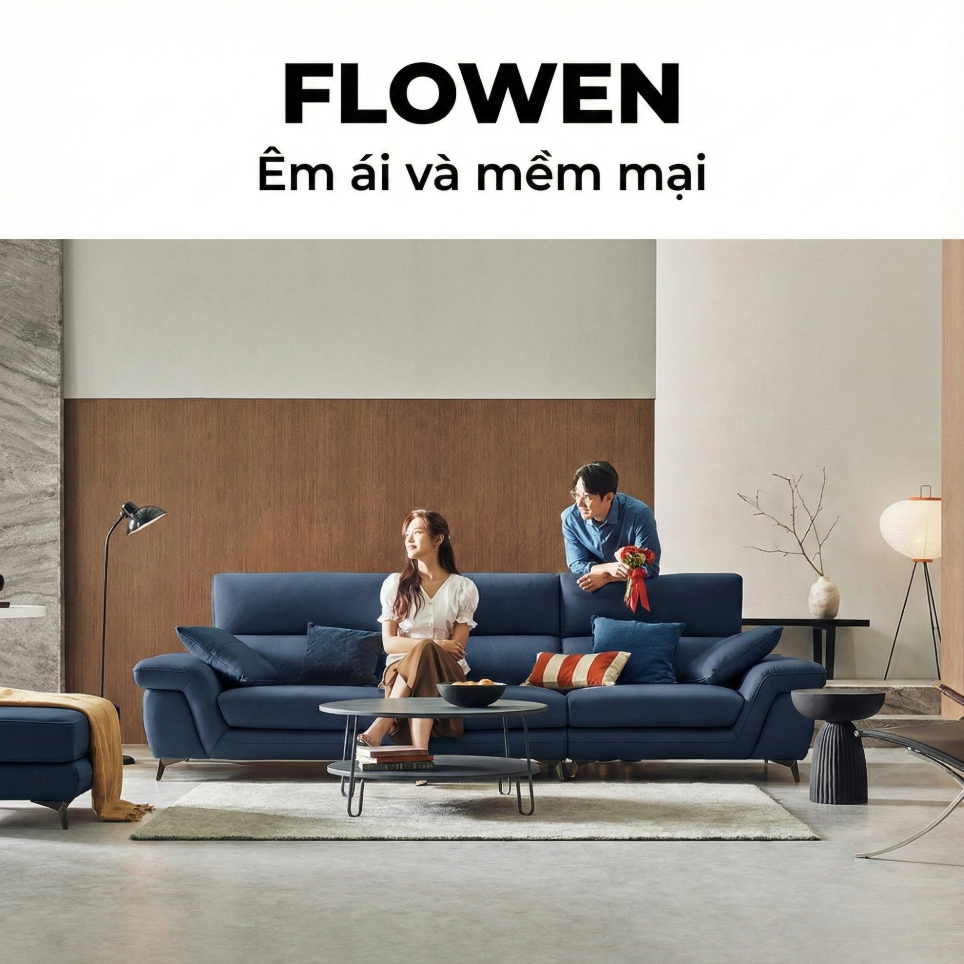 Sofa FLOWEN – Sofa Băng Hiện Đại 4 Chỗ Bọc Da Cao Cấp Êm Ái Thoải Mái 