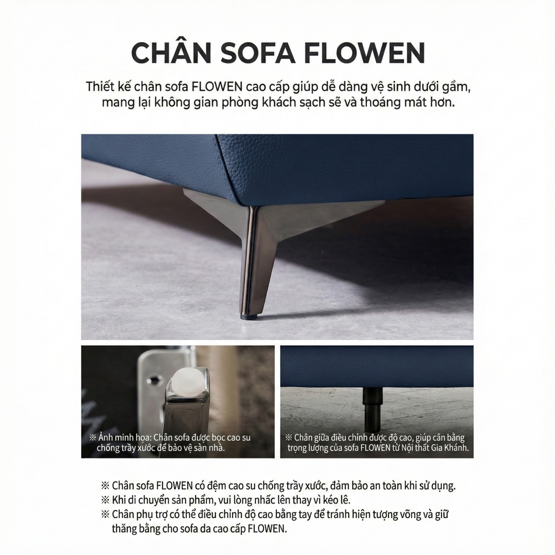 Sofa FLOWEN – Sofa Băng Hiện Đại 4 Chỗ Bọc Da Cao Cấp Êm Ái Thoải Mái 
