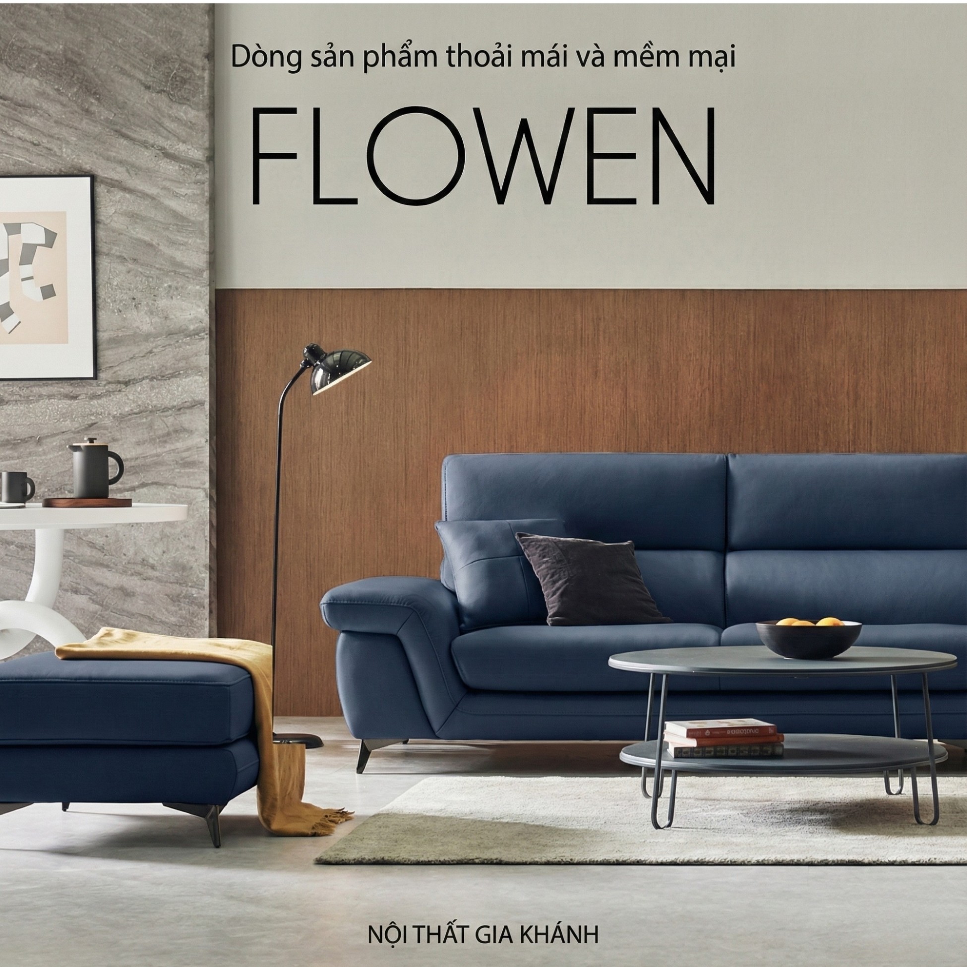Sofa FLOWEN – Sofa Băng Hiện Đại 4 Chỗ Bọc Da Cao Cấp Êm Ái Thoải Mái 