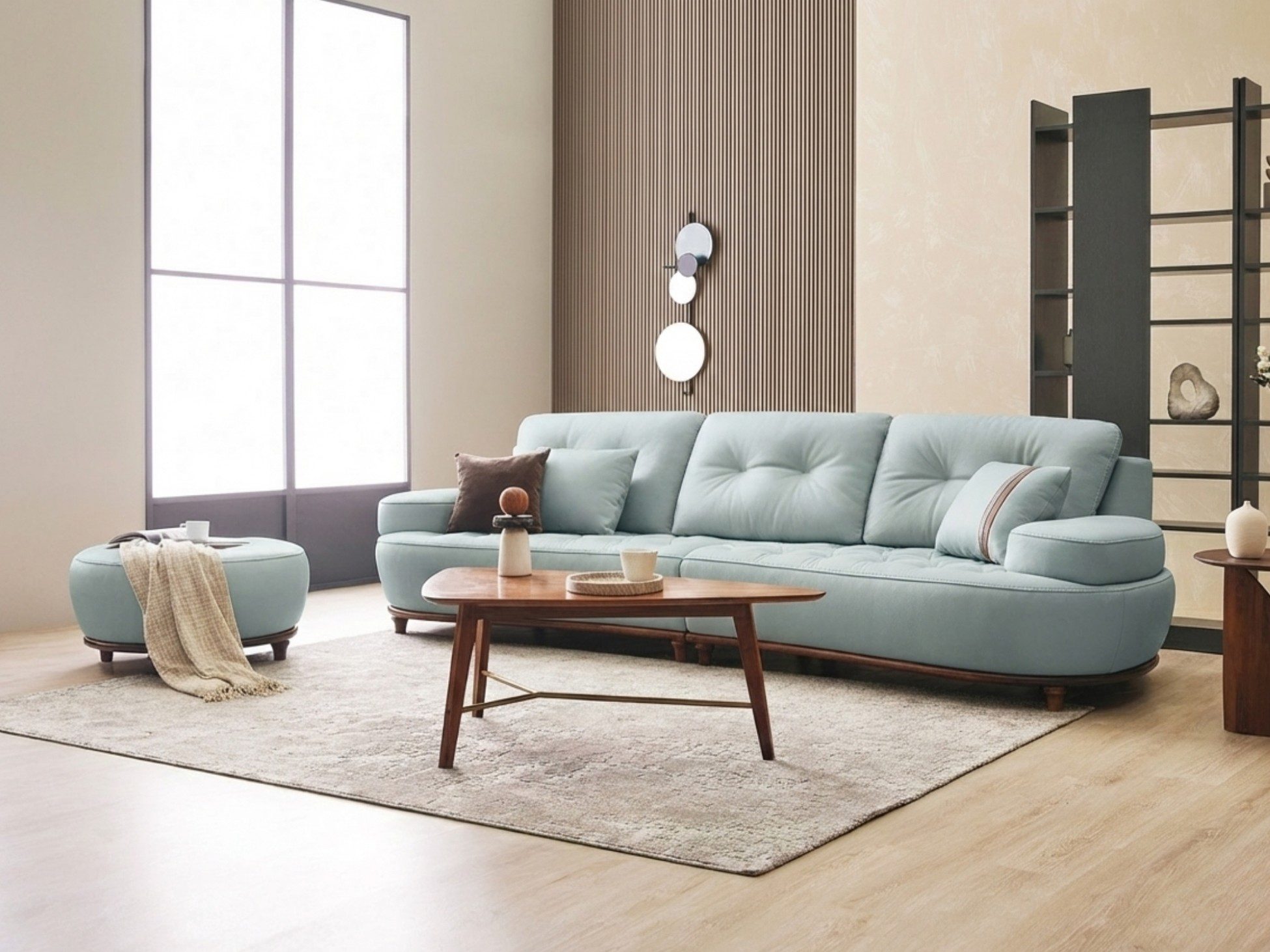 Sofa NOURA – Sofa Băng Lưng Cong Độc Lạ Bọc Da Cao Cấp Sang Trọng