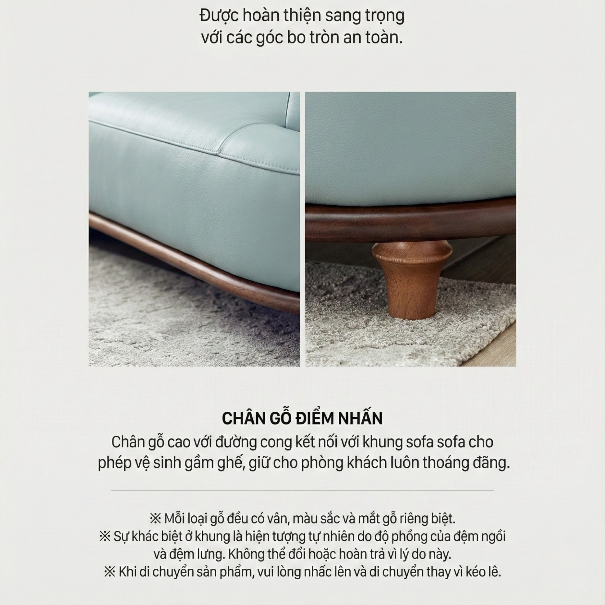 Sofa NOURA – Sofa Băng Lưng Cong Độc Lạ Bọc Da Cao Cấp Sang Trọng