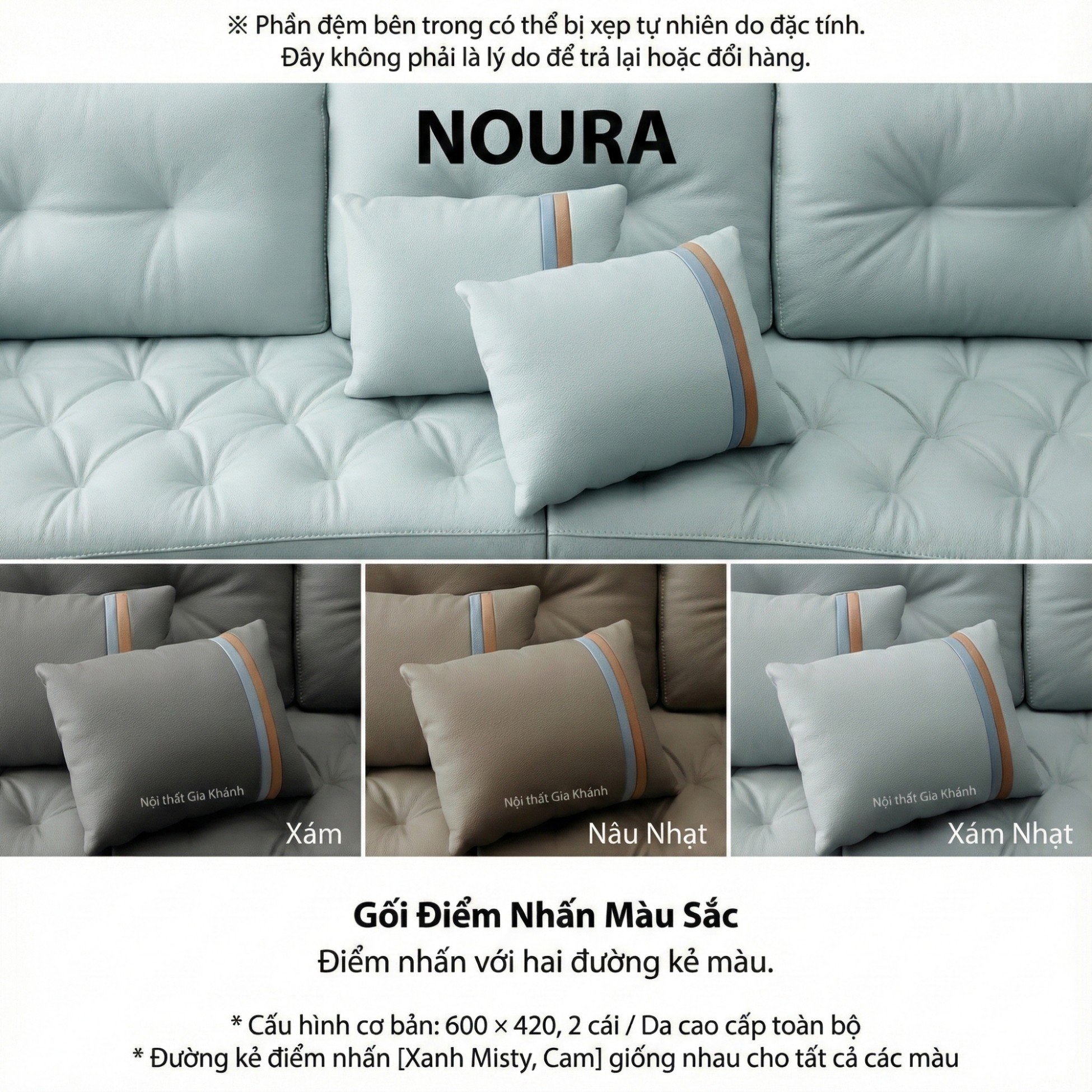 Sofa NOURA – Sofa Băng Lưng Cong Độc Lạ Bọc Da Cao Cấp Sang Trọng