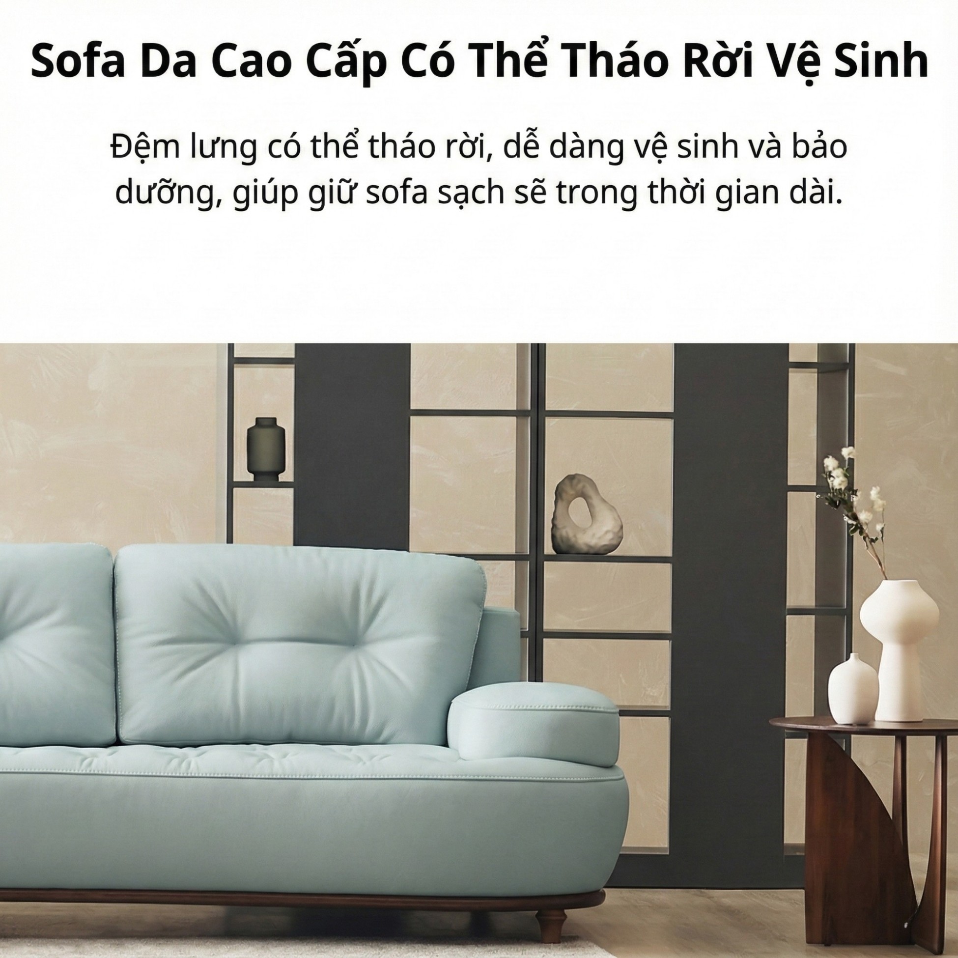 Sofa NOURA – Sofa Băng Lưng Cong Độc Lạ Bọc Da Cao Cấp Sang Trọng