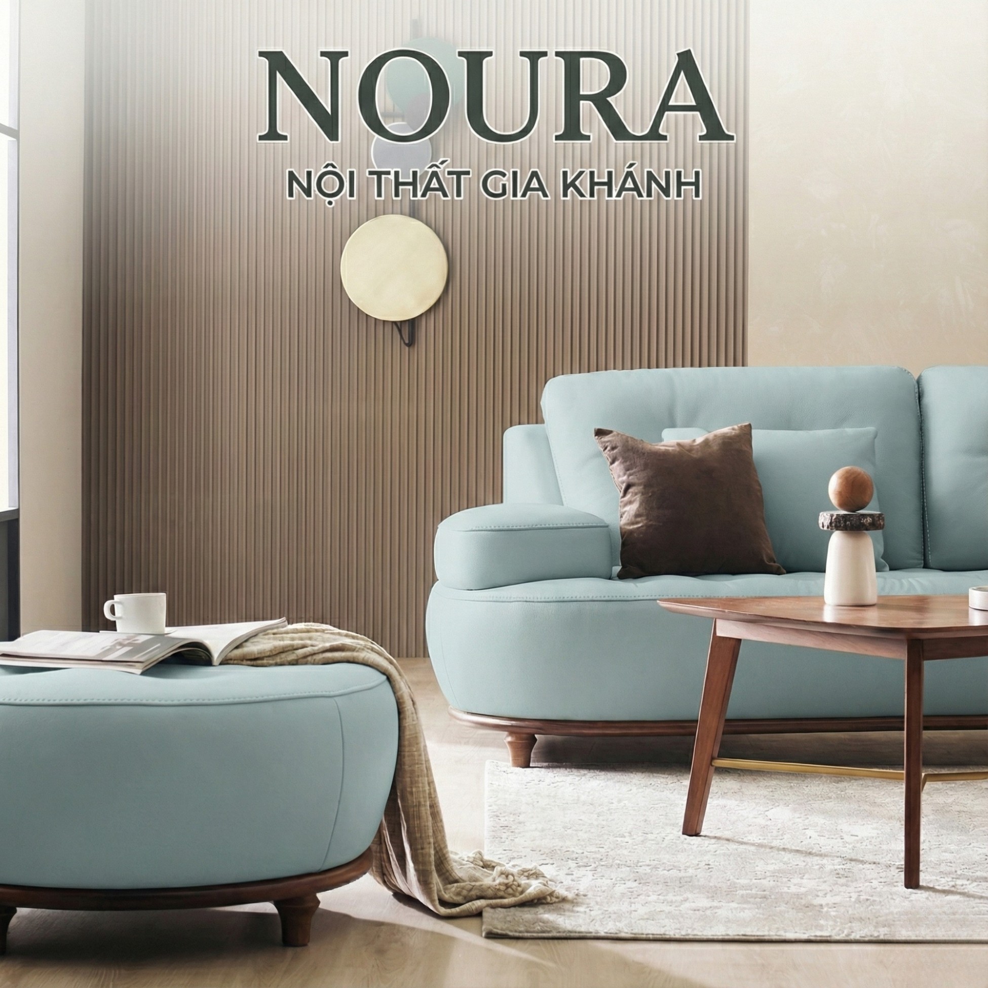 Sofa NOURA – Sofa Băng Lưng Cong Độc Lạ Bọc Da Cao Cấp Sang Trọng