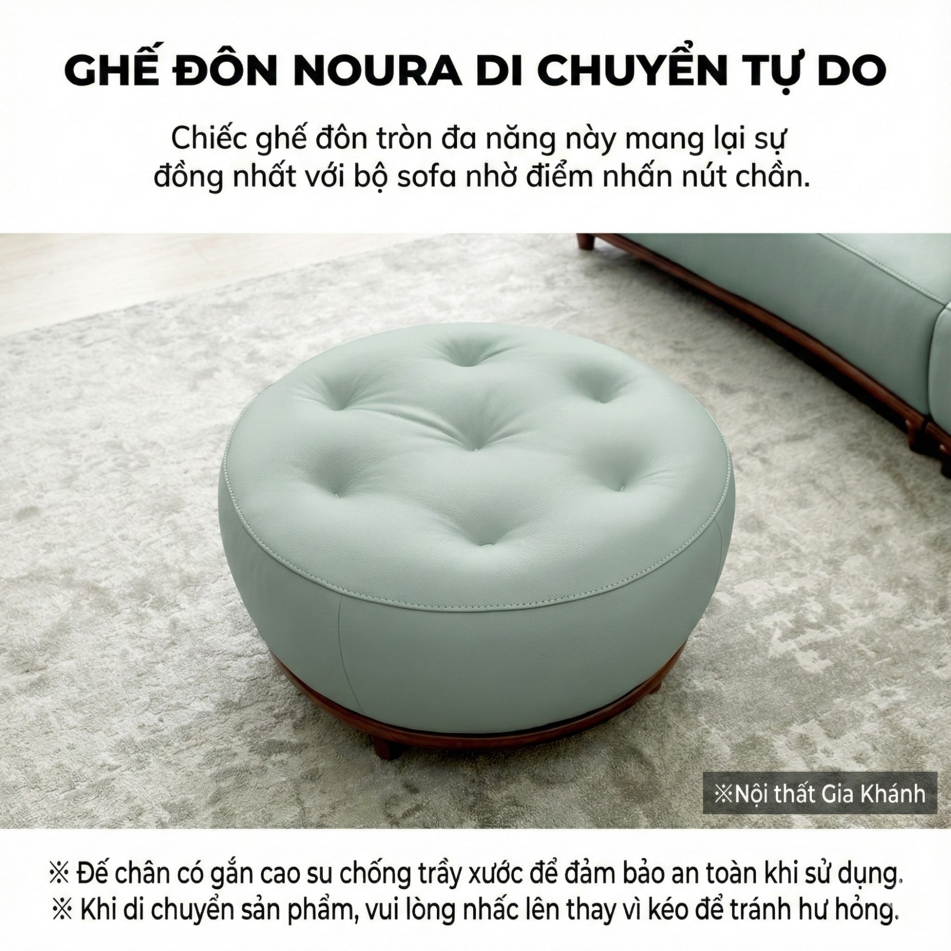 Sofa NOURA – Sofa Băng Lưng Cong Độc Lạ Bọc Da Cao Cấp Sang Trọng