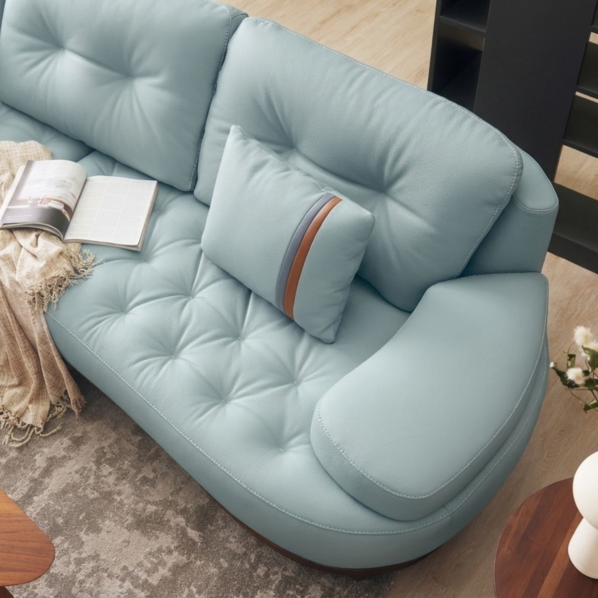 Sofa NOURA – Sofa Băng Lưng Cong Độc Lạ Bọc Da Cao Cấp Sang Trọng